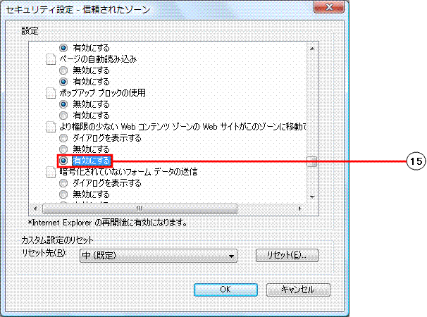 Internet Explorerの設定方法
